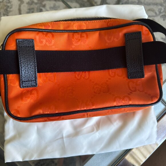 Gucci Nylon monogram off the grid belt bag - ORANGE - Picture 6 of 9